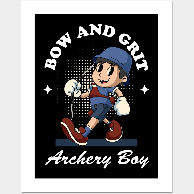 Archery Boy Retro Mascot Wall Art by milatees